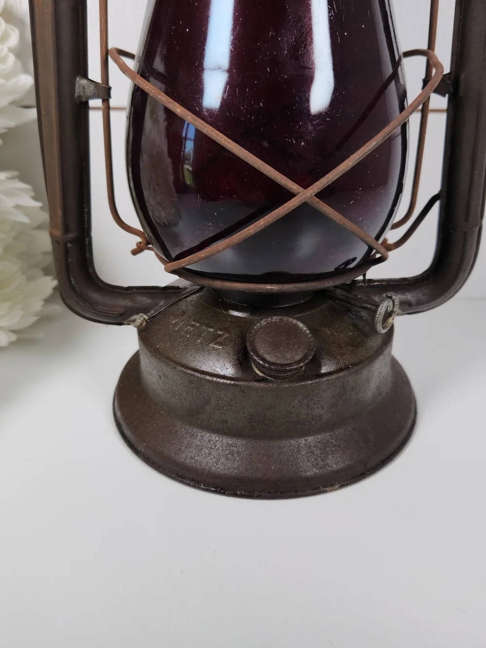 Vintage Dietz Monarch Lantern w/ Ruby Red Glass | Antique Railroad Lantern